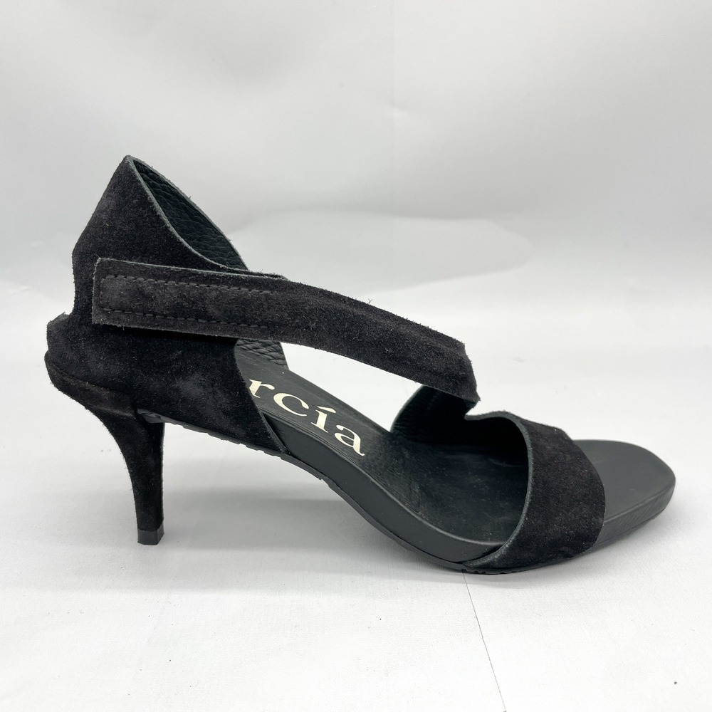 Pedro Garcia Black Womens 38.5 8.5 Cirine Sandals Black Suede Strappy Hees Shoes